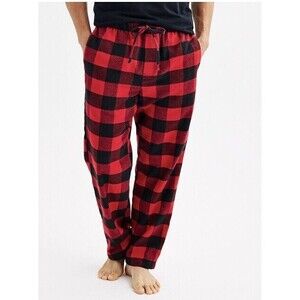 Sonoma Men’s Plaid Flannel Lounge Pants Black Red Check Size 2 XL cotton Blend